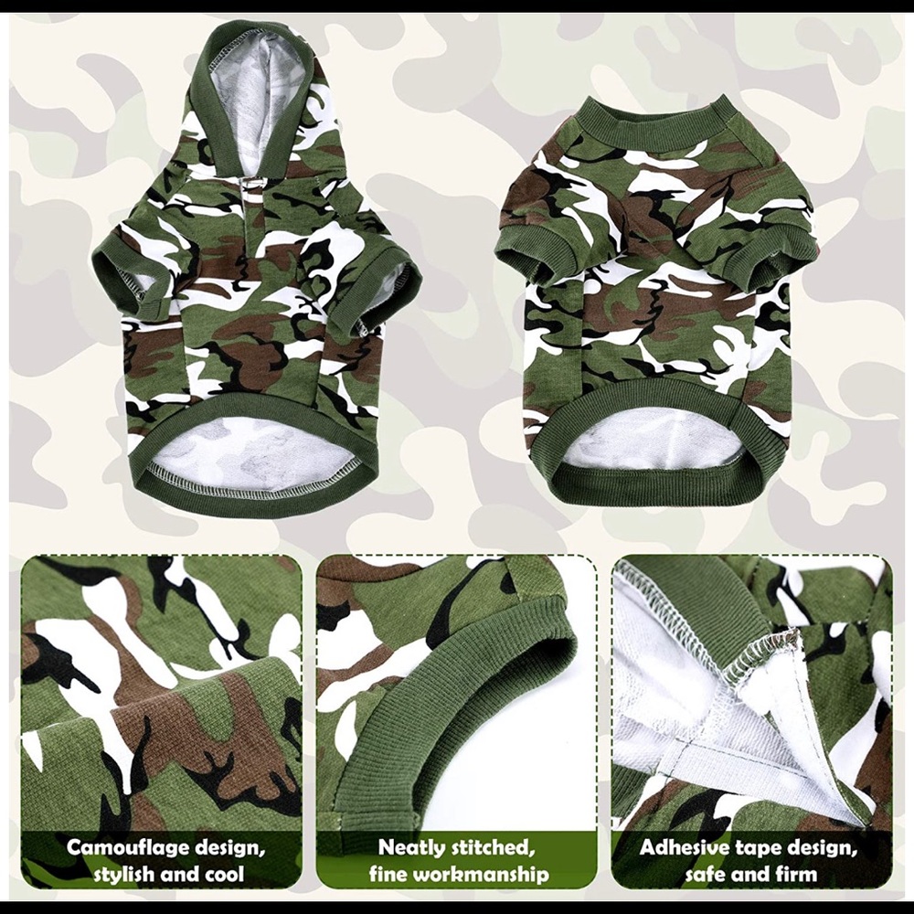 Puppy Dog Camo shirts outfit hoodie set camouflage - Picture 4 of 6